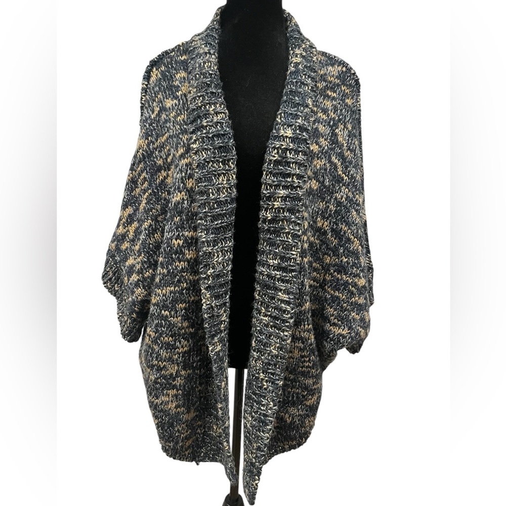 Universal Thread Blue & Tan Knit Cardigan Dolman Sleeve